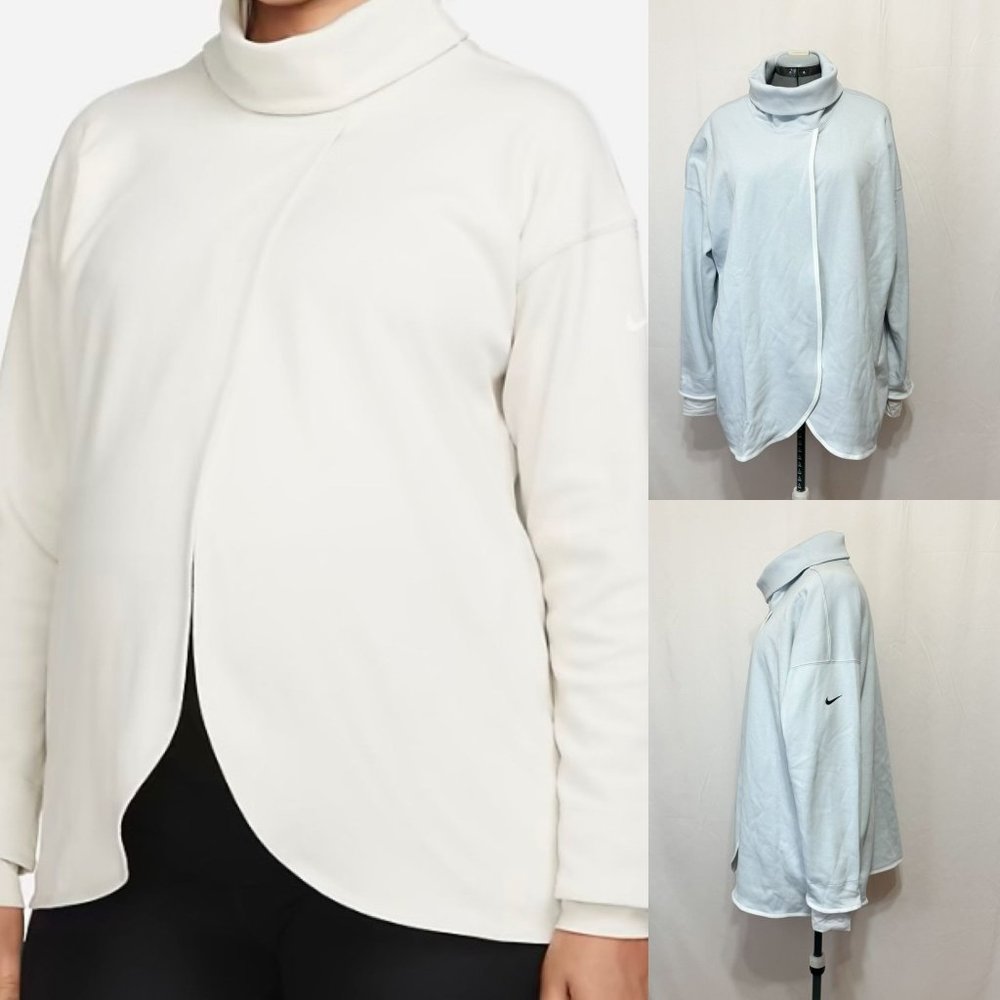 Nike NWT  SZ XXL Baby Blue White Piping Women's Maternity Reversible Pullover